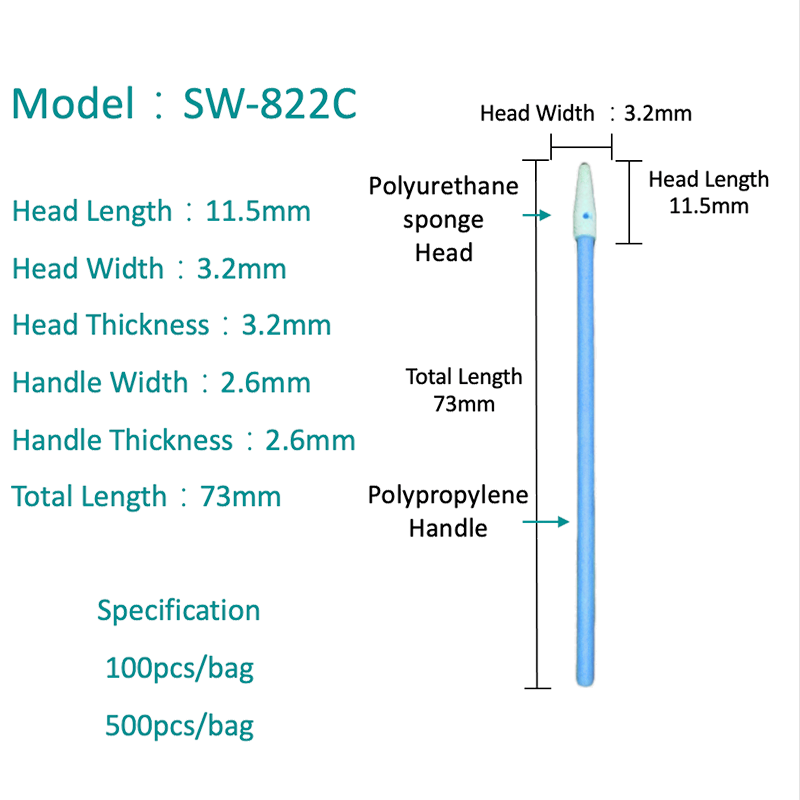 SW-822C Pointed Foam Room Swab Swab