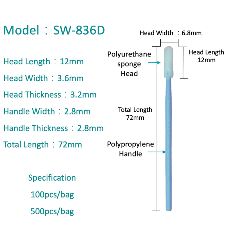SW-836D Small Flex Tip Foam Room Swab